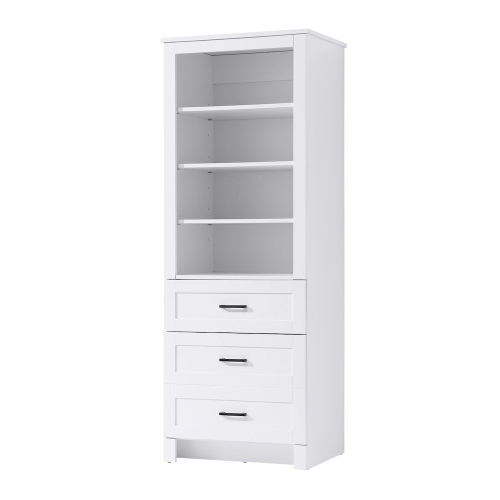24 Inch Bath Storage Glass Cabinet  in White
