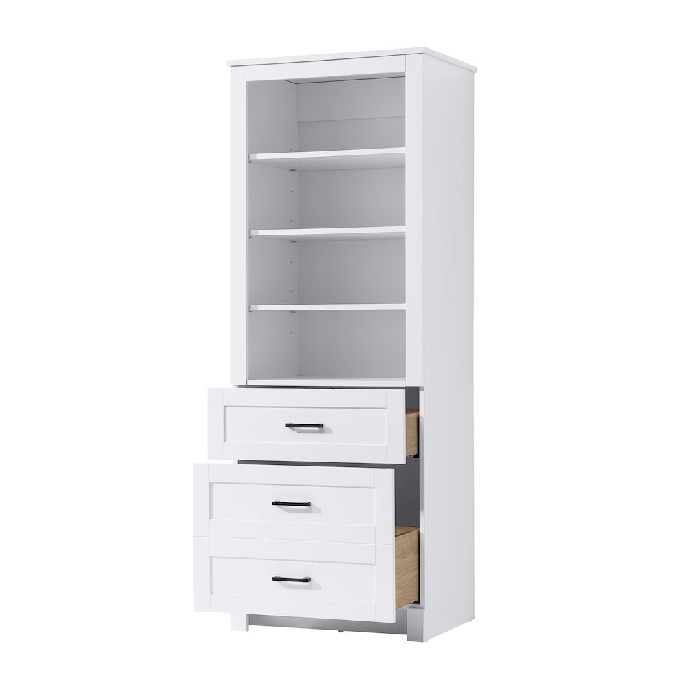 24 Inch Bath Storage Glass Cabinet  in White