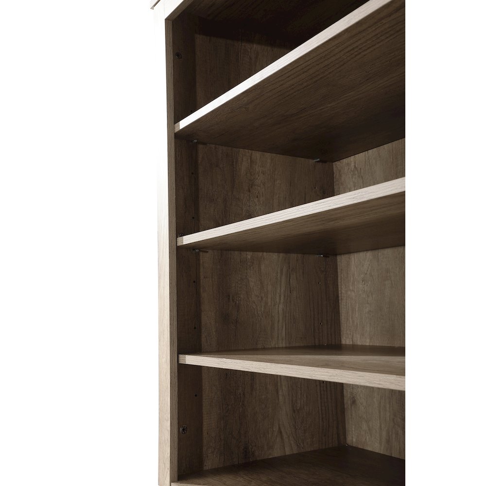 28 Inch Bath Storage Glass Cabinet  in Natural Oak