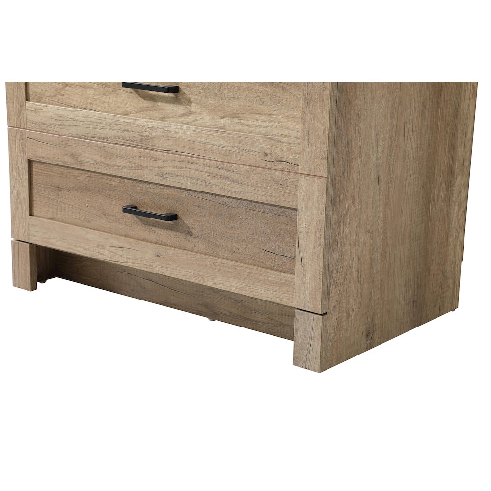 28 Inch Bath Storage Glass Cabinet  in Natural Oak