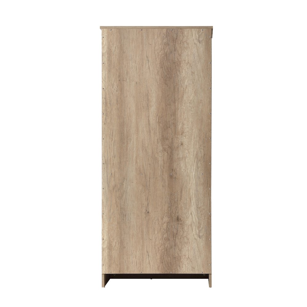 28 Inch Bath Storage Glass Cabinet  in Natural Oak