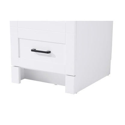 16 Inch Bath Storage Glass Cabinet  in White
