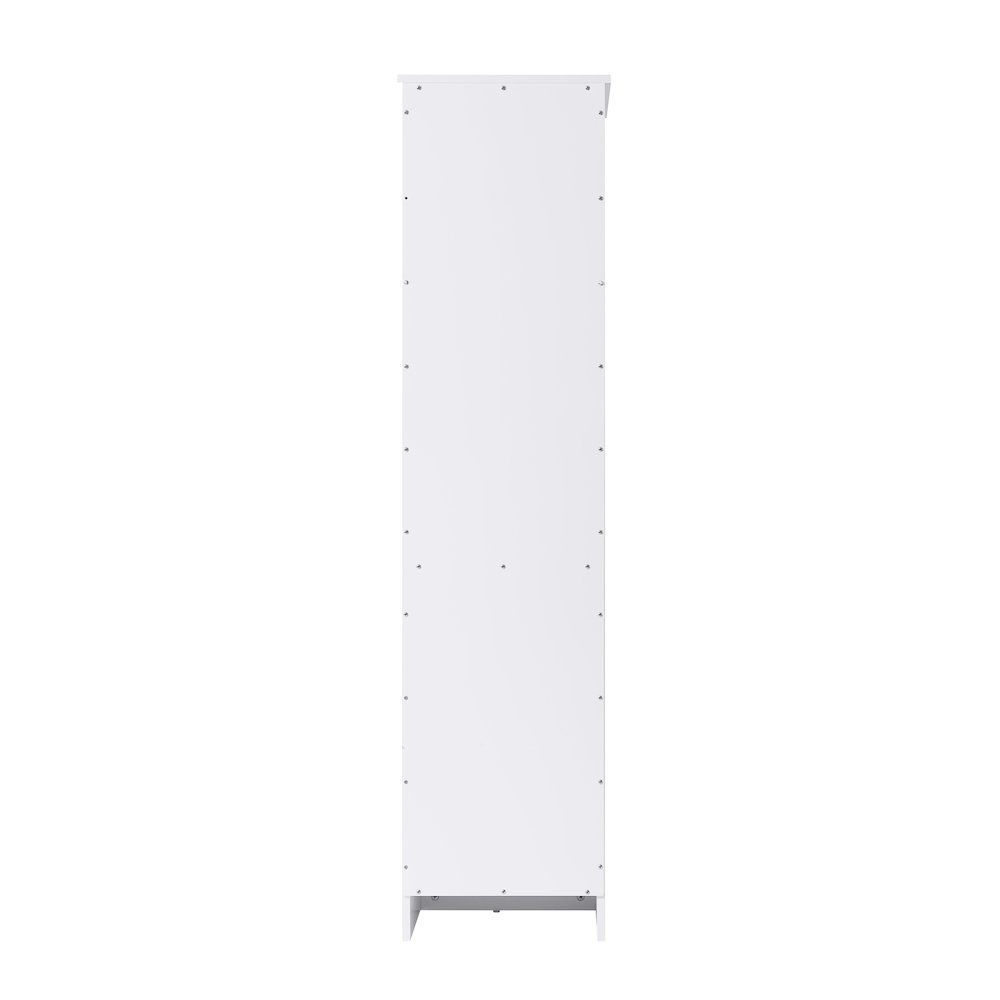 16 Inch Bath Storage Glass Cabinet  in White