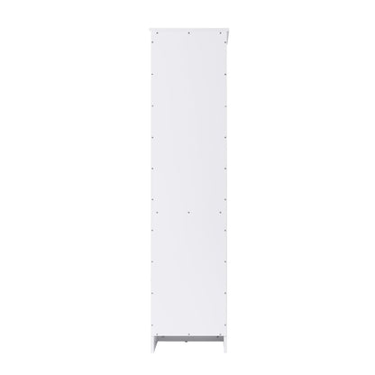 16 Inch Bath Storage Glass Cabinet  in White