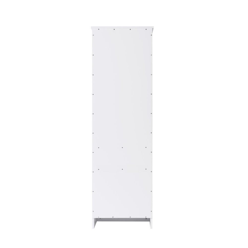 20 Inch Bath Storage Glass Cabinet  in White