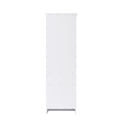 20 Inch Bath Storage Glass Cabinet  in White