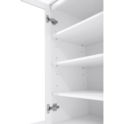 24 Inch Bath Storage Glass Cabinet  in White