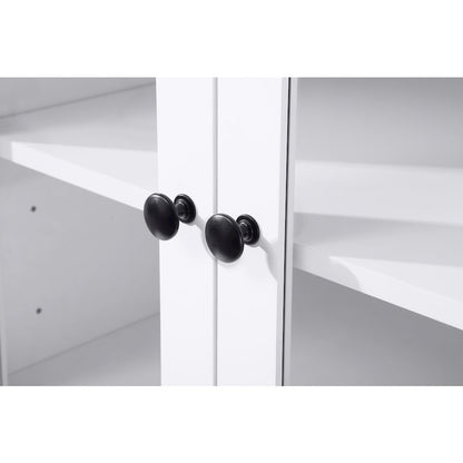 24 Inch Bath Storage Glass Cabinet  in White