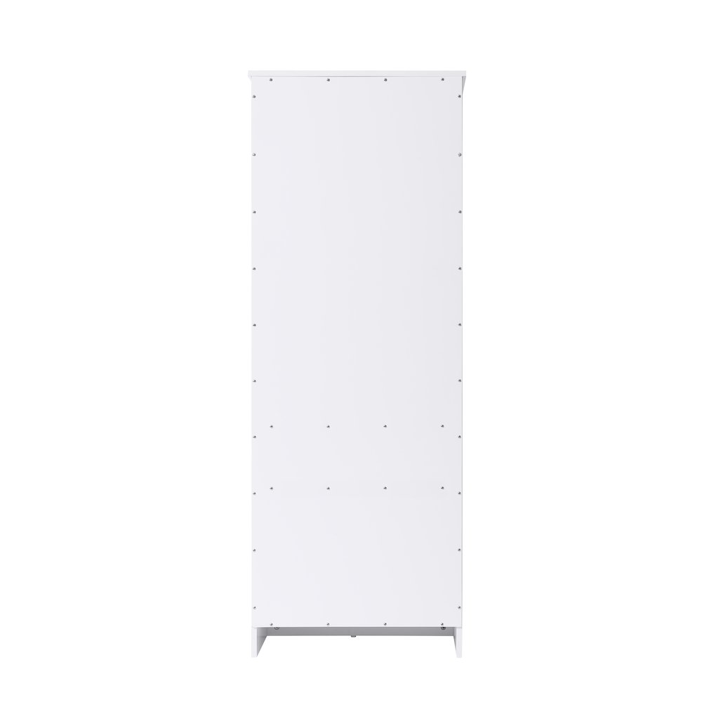 24 Inch Bath Storage Glass Cabinet  in White