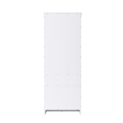 24 Inch Bath Storage Glass Cabinet  in White