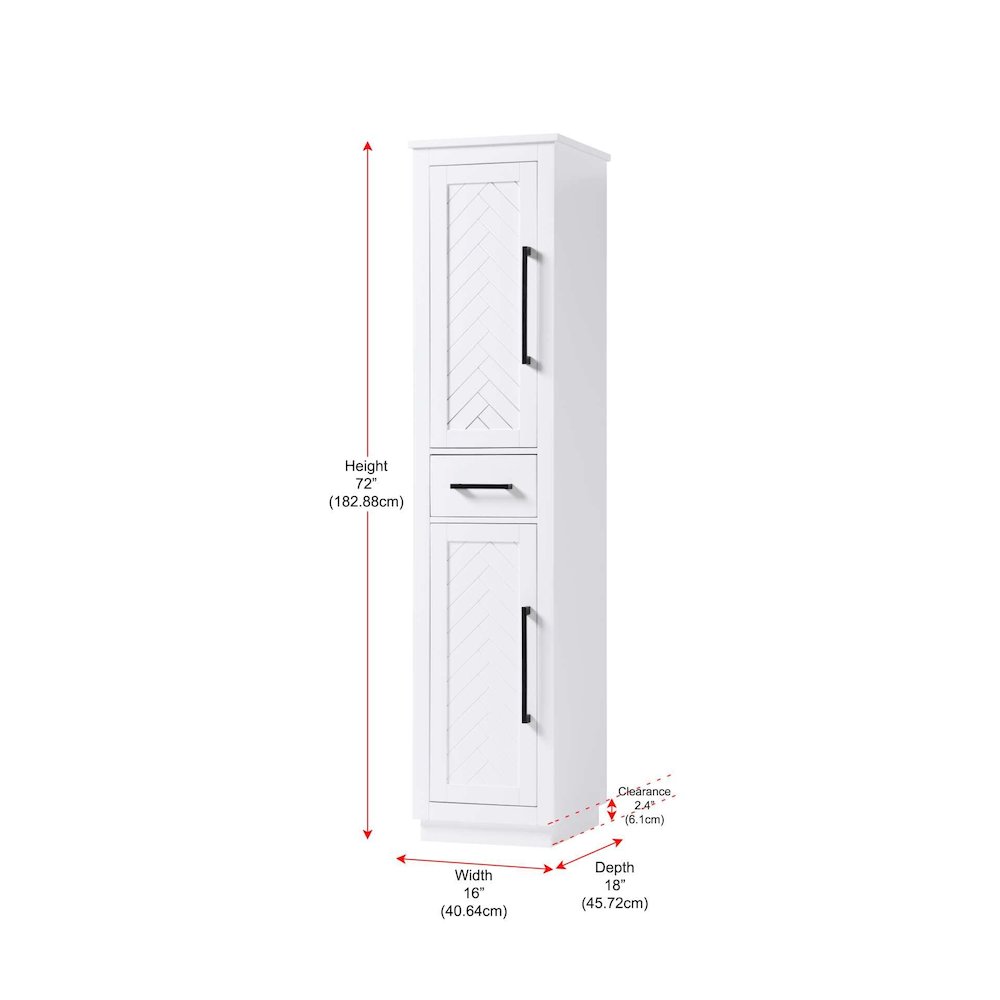 16 inch Bath Storage Cabinet in White