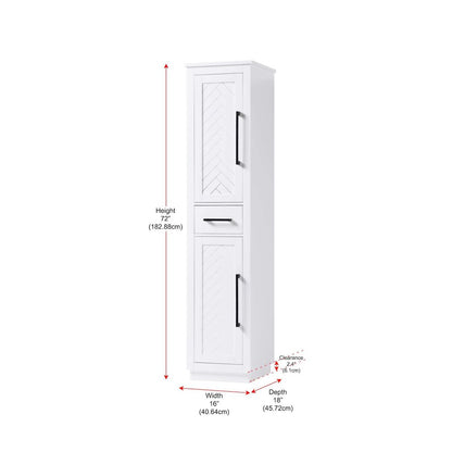 16 inch Bath Storage Cabinet in White