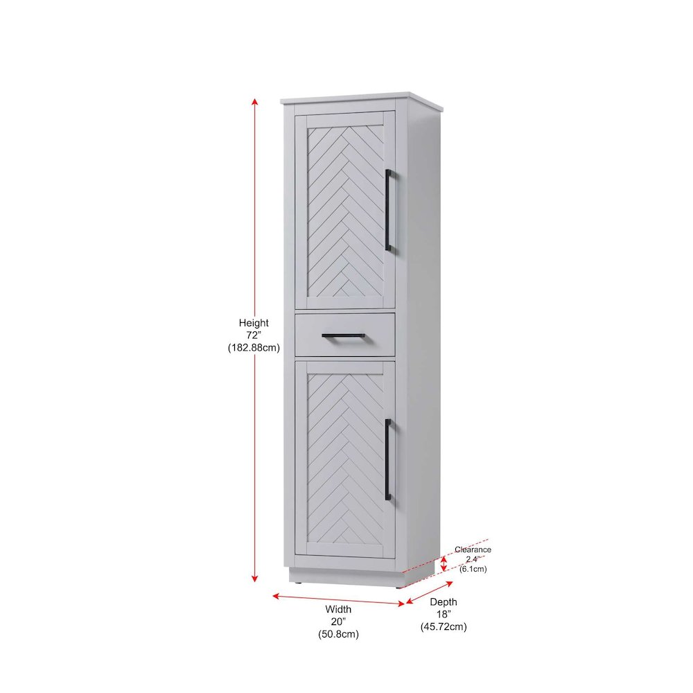 20 inch Bath Storage Cabinet in Grey
