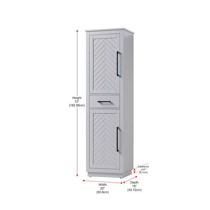 20 inch Bath Storage Cabinet in Grey