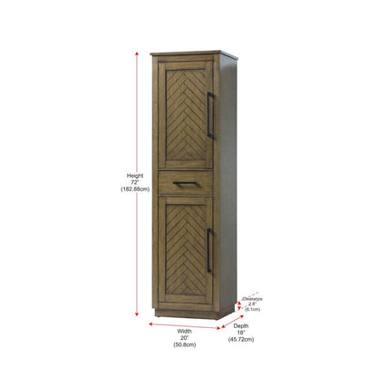 20 inch Bath Storage Cabinet in Hazel Oak