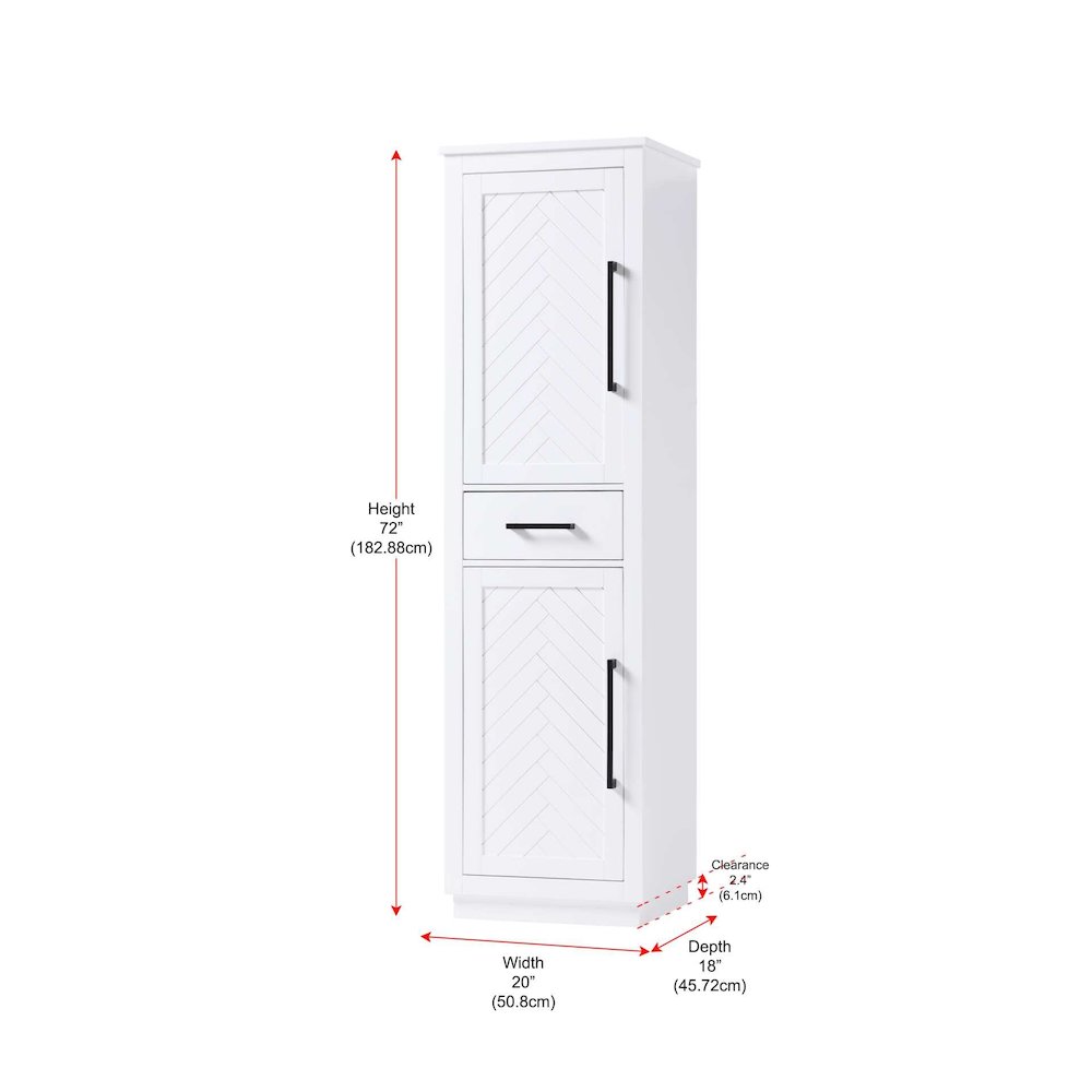 20 inch Bath Storage Cabinet in White