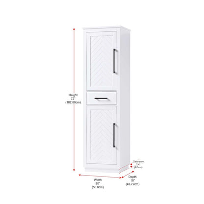 20 inch Bath Storage Cabinet in White