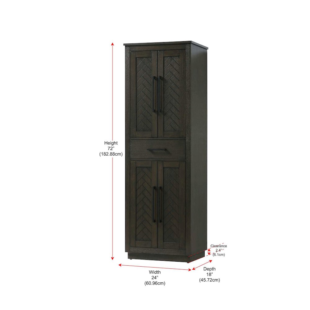 24 inch Bath Storage Cabinet in Chocolate Oak