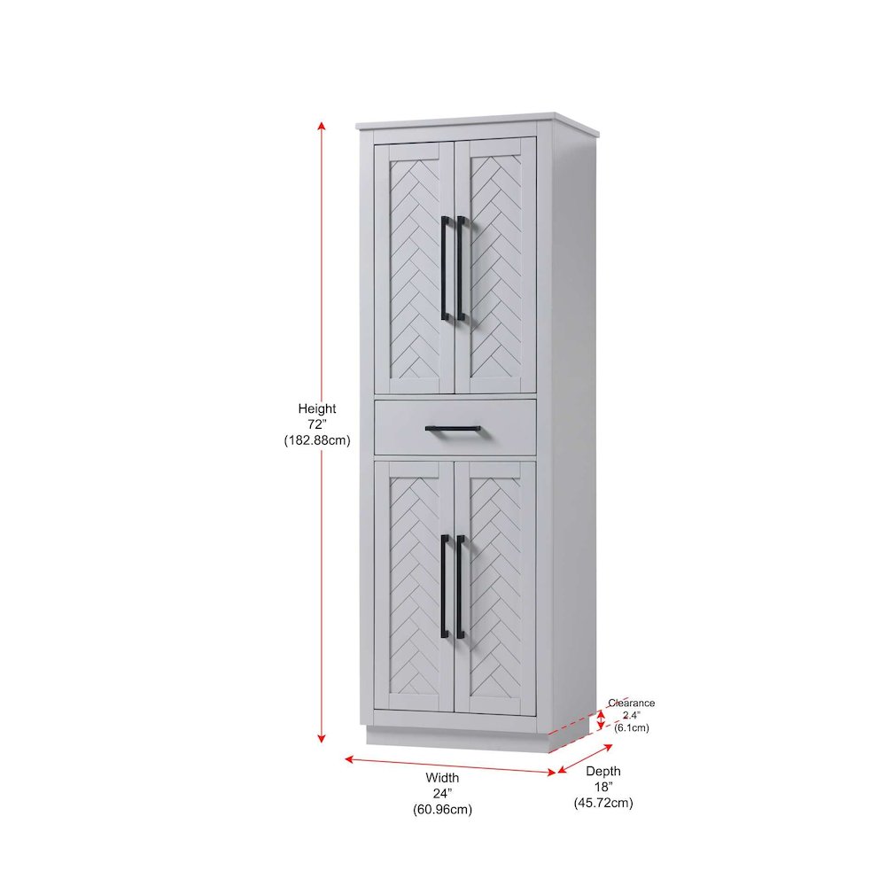24 inch Bath Storage Cabinet in Grey