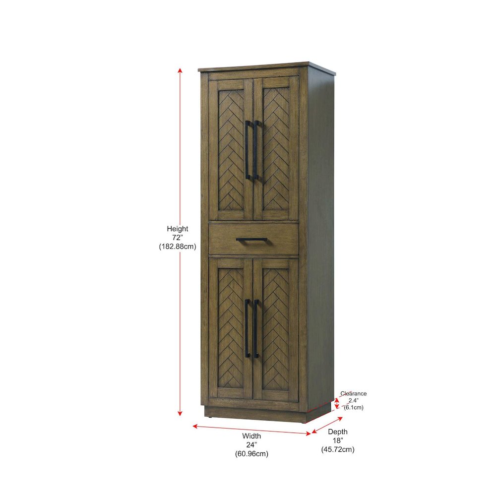 24 inch Bath Storage Cabinet in Hazel Oak