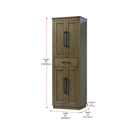 24 inch Bath Storage Cabinet in Hazel Oak