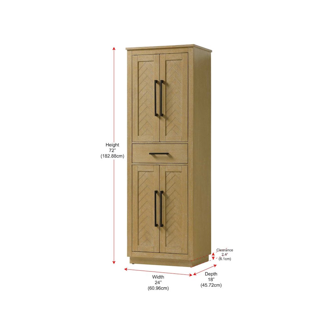 24 inch Bath Storage Cabinet in Linen oak