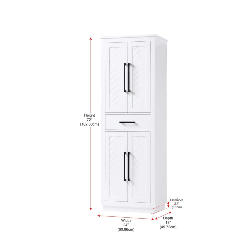 24 inch Bath Storage Cabinet in White
