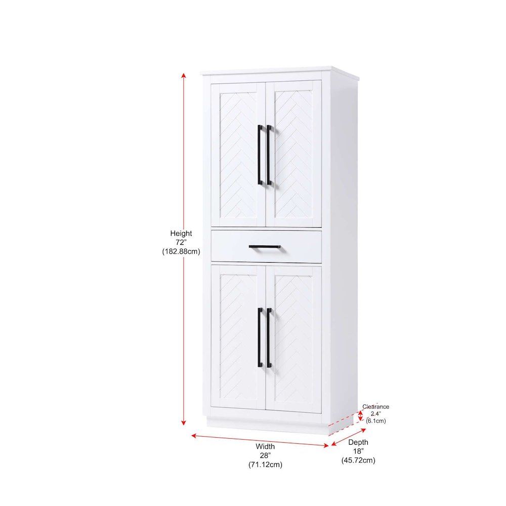 28 inch Bath Storage Cabinet in White