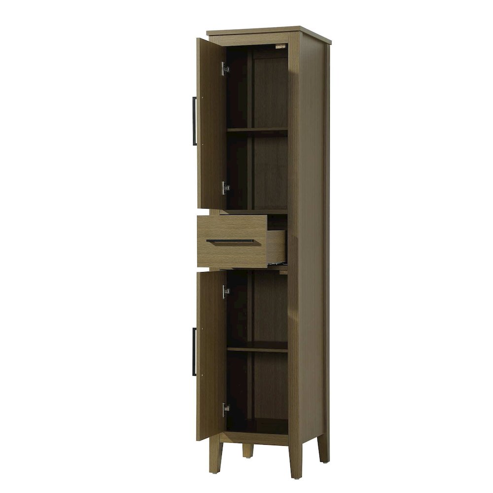 16 Inch Bath Storage Cabinet in Chestnut Brown