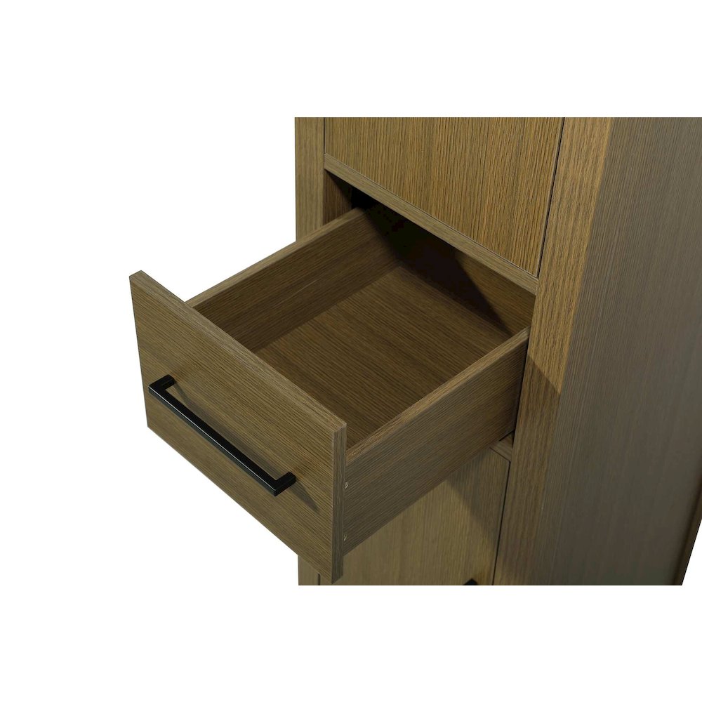 16 Inch Bath Storage Cabinet in Chestnut Brown