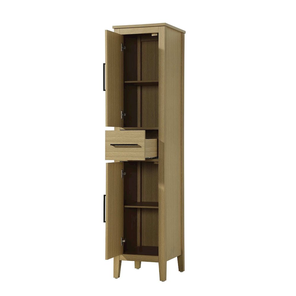 16 Inch Bath Storage Cabinet in Honey Brown
