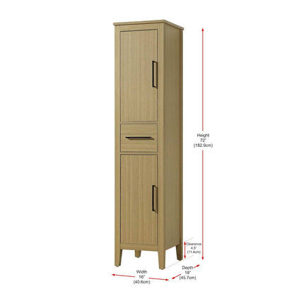 16 Inch Bath Storage Cabinet in Honey Brown