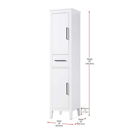 16 Inch Bath Storage Cabinet in White