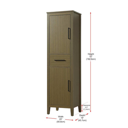 20 Inch Bath Storage Cabinet in Chestnut Brown