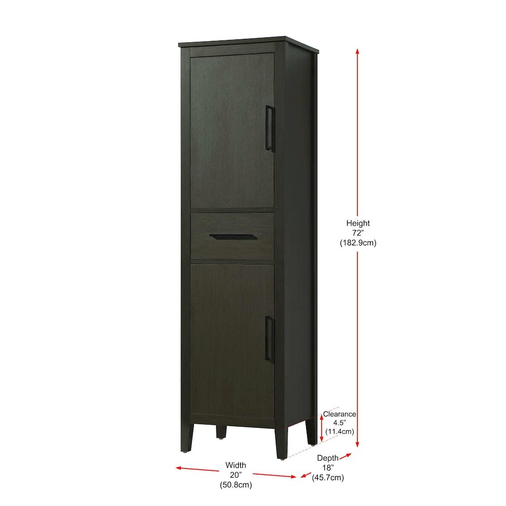 20 Inch Bath Storage Cabinet in Mocha Brown