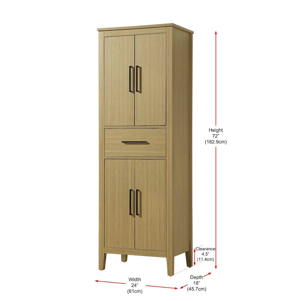 24 Inch Bath Storage Cabinet in Honey Brown