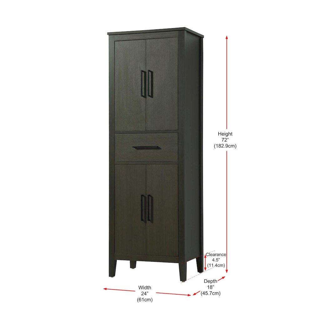 24 Inch Bath Storage Cabinet in Mocha Brown
