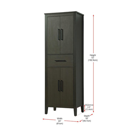 24 Inch Bath Storage Cabinet in Mocha Brown