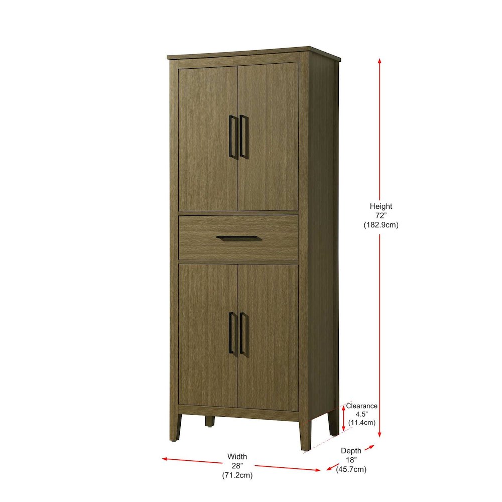 28 Inch Bath Storage Cabinet in Chestnut Brown