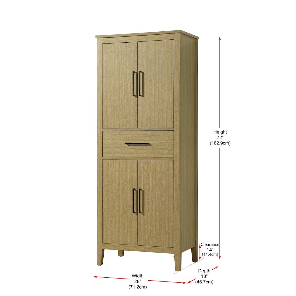 28 Inch Bath Storage Cabinet in Honey Brown