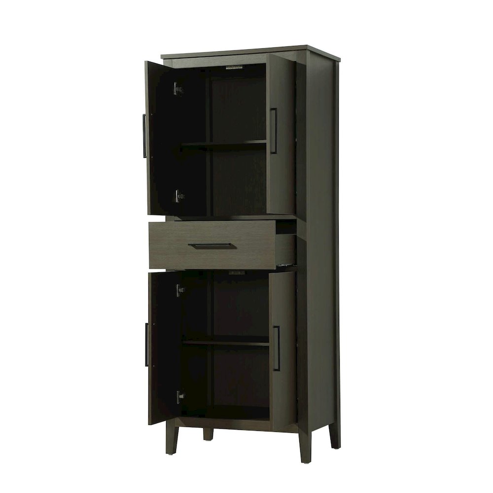 28 Inch Bath Storage Cabinet in Mocha Brown