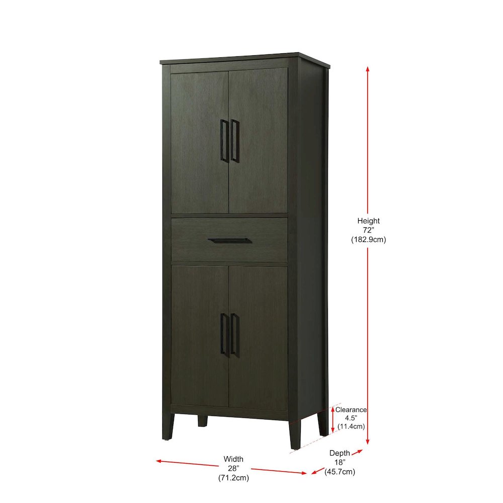 28 Inch Bath Storage Cabinet in Mocha Brown