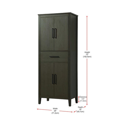 28 Inch Bath Storage Cabinet in Mocha Brown