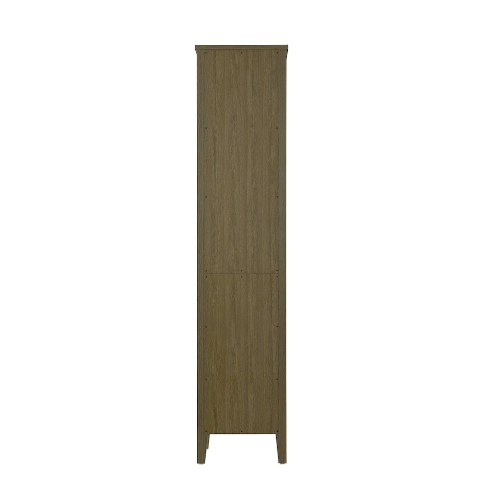 16 Inch Open Shelving Bath Storage Cabinet in Chestnut Brown