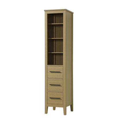 16 Inch Open Shelving Bath Storage Cabinet in Honey Brown