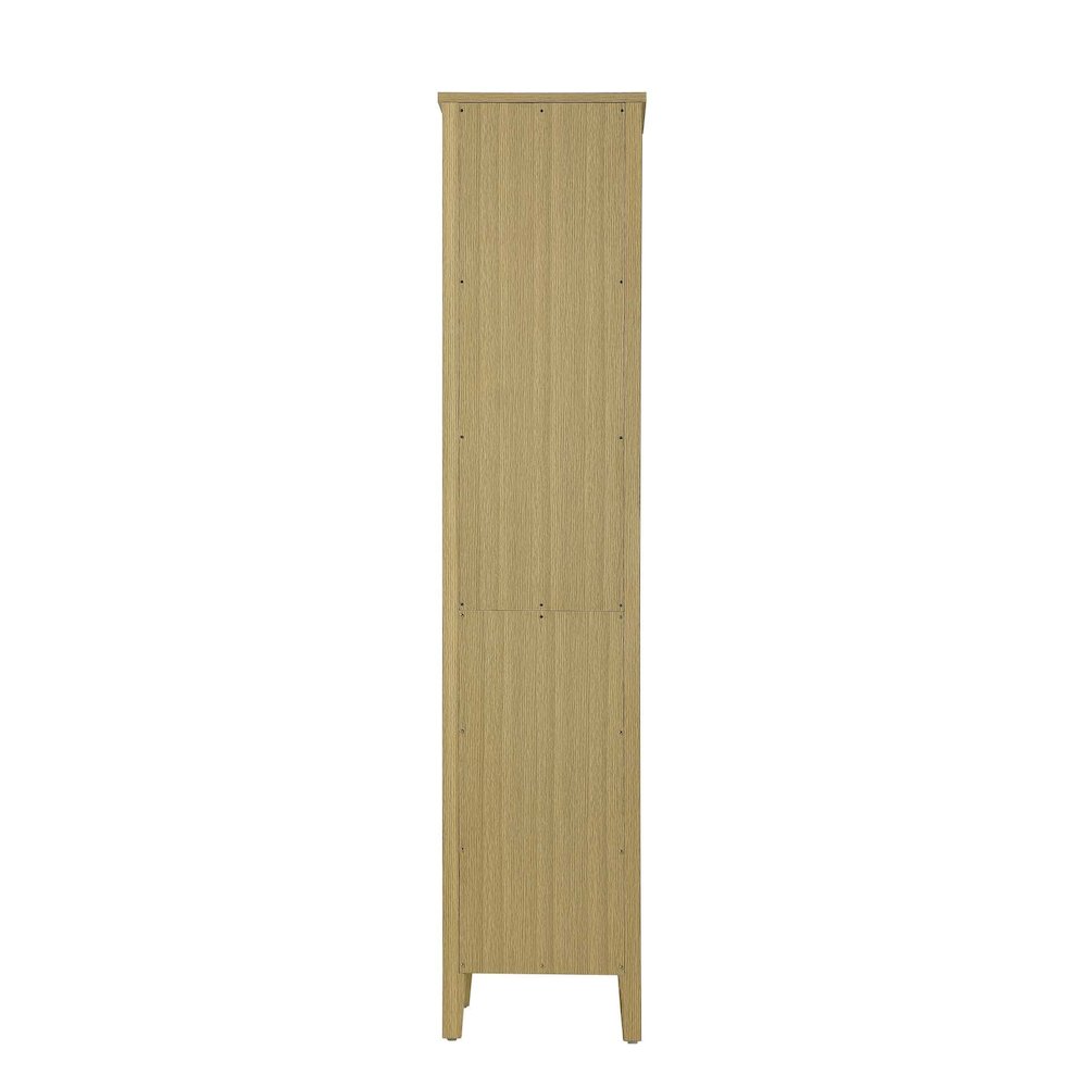 16 Inch Open Shelving Bath Storage Cabinet in Honey Brown