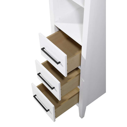 16 Inch Open Shelving Bath Storage Cabinet in White