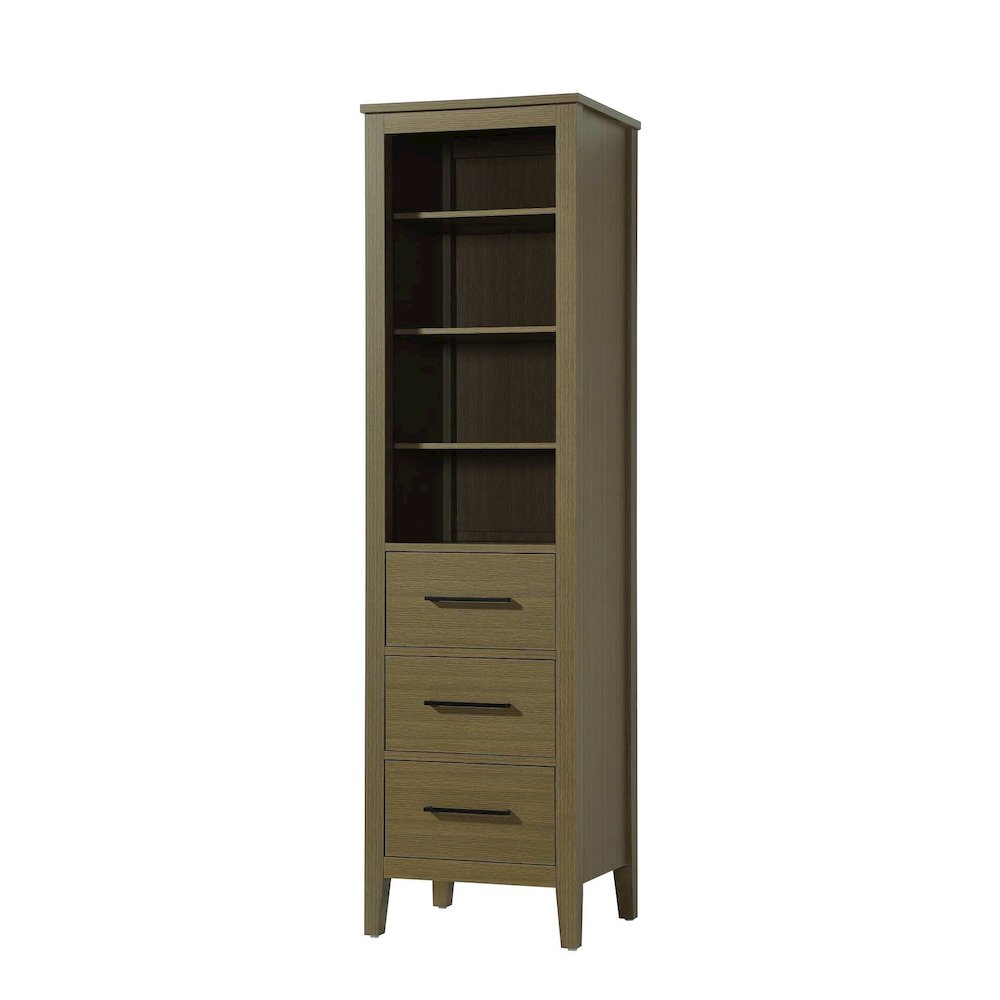 20 Inch Open Shelving Bath Storage Cabinet in Chestnut Brown