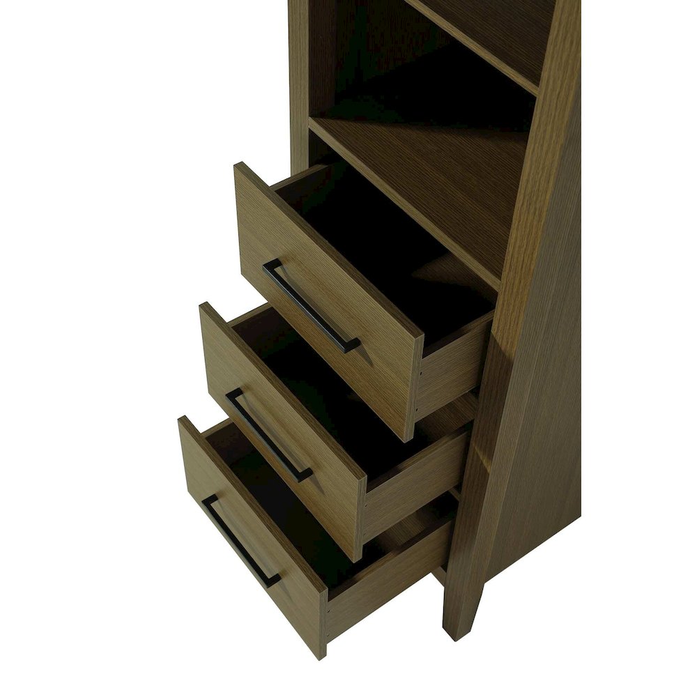 20 Inch Open Shelving Bath Storage Cabinet in Chestnut Brown
