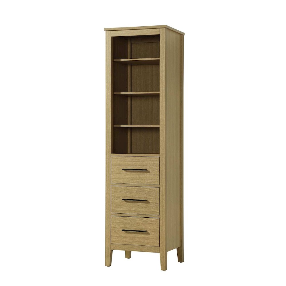 20 Inch Open Shelving Bath Storage Cabinet in Honey Brown